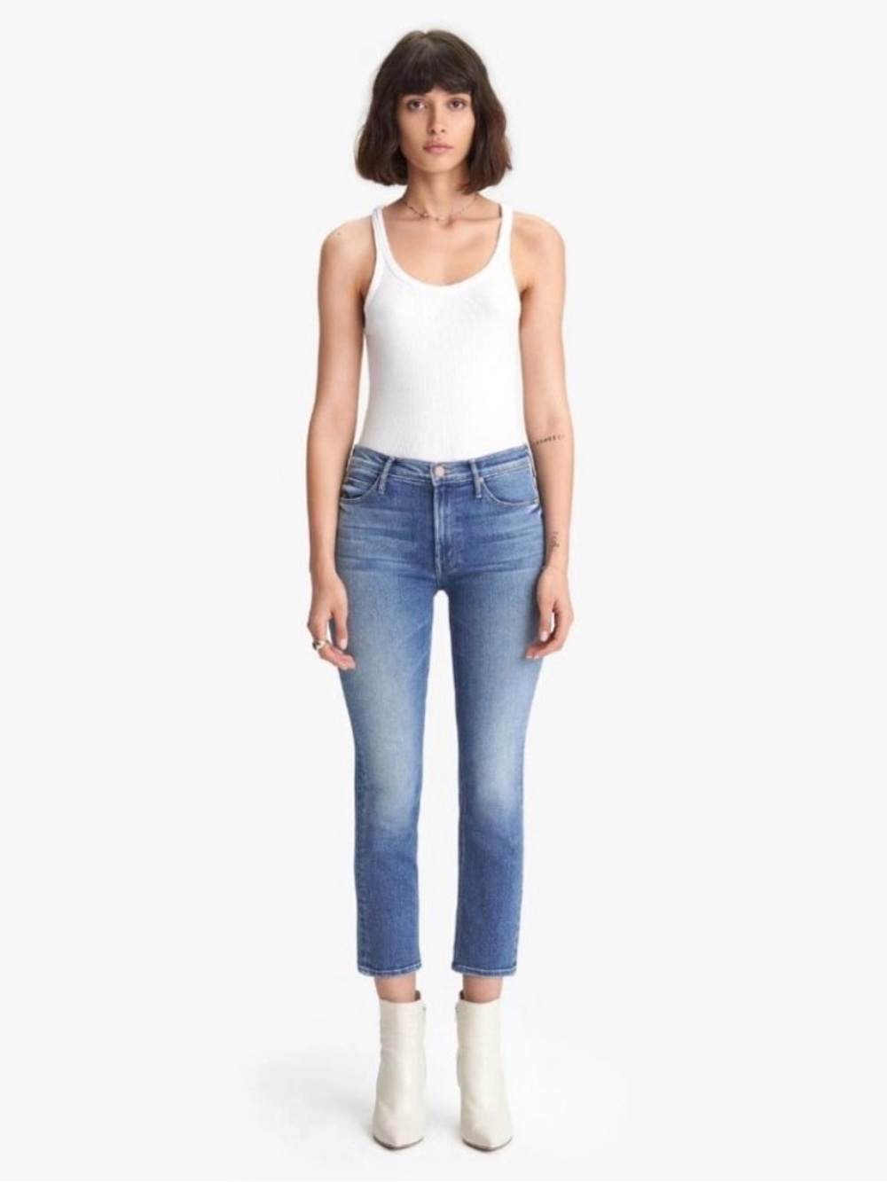 MOTHER mid rise dazzler ankle in “hey sun” wash - size 32